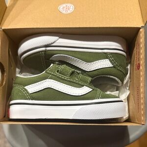 Vans Kids Olive Green Canvas Sneakers